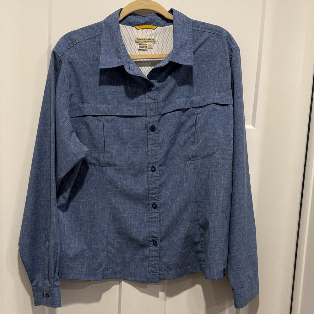 Royal Robbins Blue Outdoor Shirt Women’s 2xl